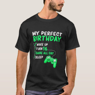 16Th Perfect Birthday Gaming 16 Years Old Gamer Bo T-Shirt