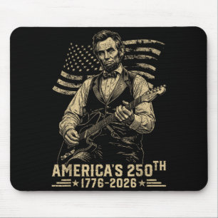 16th President Playing Guitar 4th Of July 250th Mouse Pad