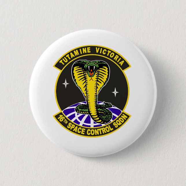 16th Space Control Squadron 2 Inch Round Button (Front)