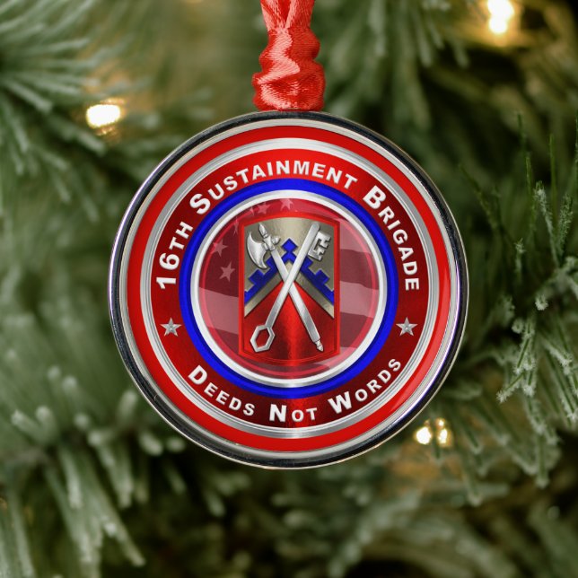 16th  Sustainment Command Metal Ornament (Tree)