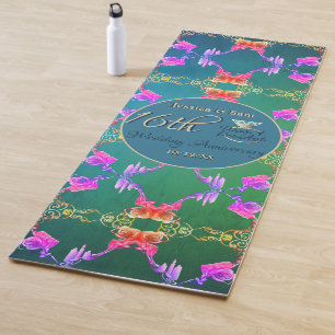 16th Wax & Statice Flower Anniversary Yoga Mat