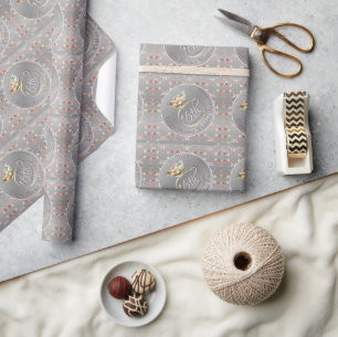 16th Wedding Anniversary Peridot, Wax, Statice Wrapping Paper