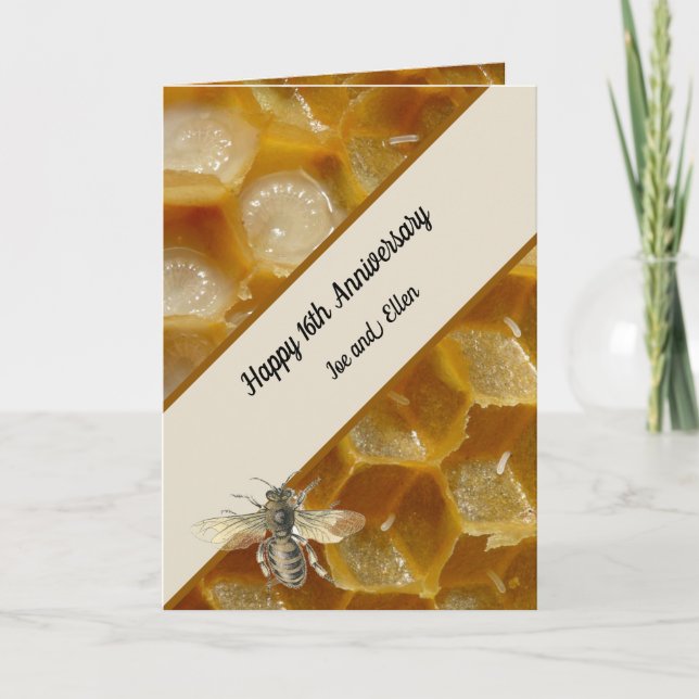 16th Wedding Anniversary, Wax Anniversary Card (Front)