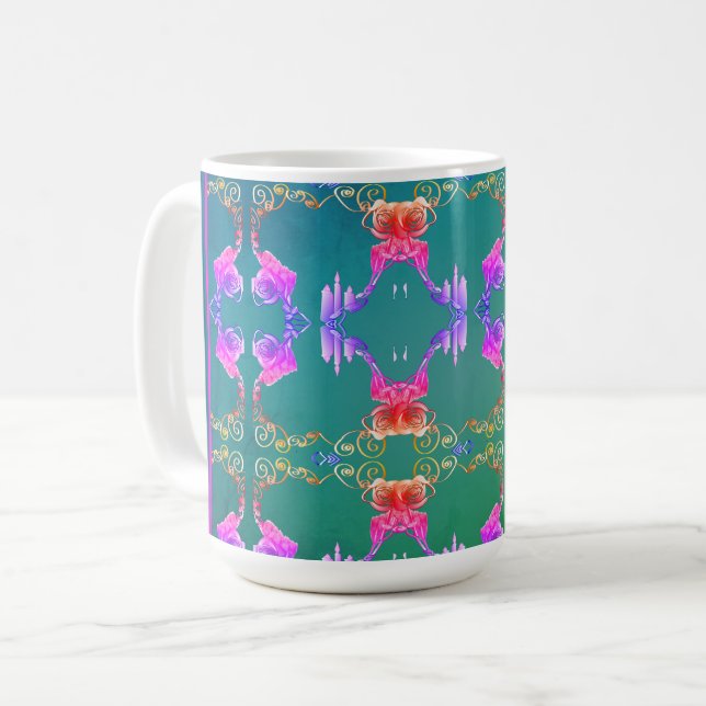 16th Wedding Anniversary Wax & Statice Flowers Coffee Mug (Front Left)