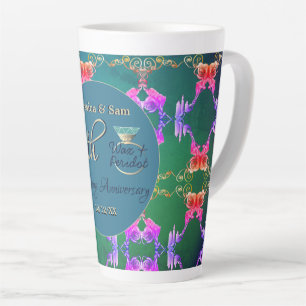 16th Wedding Anniversary Wax, Statice & Peridot  Latte Mug