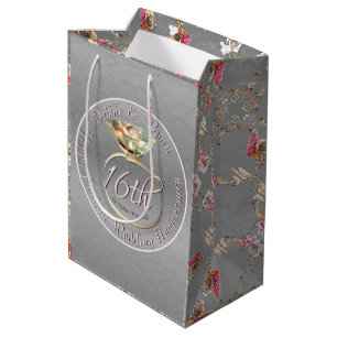 16th Wedding Anniversary Wax, Statice, & Peridot  Medium Gift Bag