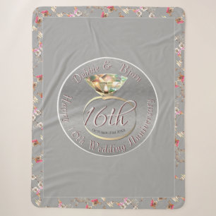 16th Wedding Wax Peridot Anniversary Sherpa Blanket