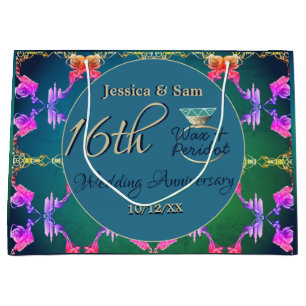 16th Wedding Wax, Statice Flower Gift Bag
