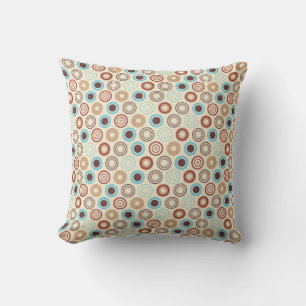 16x16 Blue and Brown Dots Throw Pillow