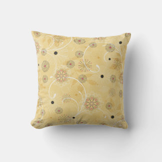 16x16 Yellow and Pink Floral Throw Pillow