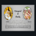 16x20 60th Diamond Annivsersary Collage Photo Print<br><div class="desc">Upload an image of the Diamond Couple's wedding day and a recent photo of them on their 60th anniversary,  add the years they've been married and enter their names. A frame for a beautiful photographic wall print they will cherish. Available in smaller sizes and an 8-1/2x11 scrapbook page size.</div>