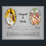 16x20 60th Diamond Annivsersary Collage Photo Print<br><div class="desc">Upload an image of the Diamond Couple's wedding day and a recent photo of them on their 60th anniversary,  add the years they've been married and enter their names. A frame for a beautiful photographic wall print they will cherish. Available in smaller sizes and an 8-1/2x11 scrapbook page size.</div>
