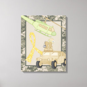 16x20 Canvas Art Nursery Print ARMY ACU Camoflauge