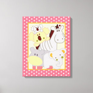 16x20 Canvas Art Nursery Print Tropical Punch Girl