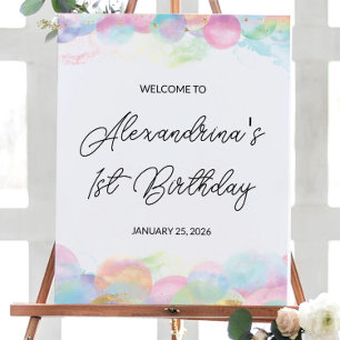 16x20" Colourful Rainbow Bubble Welcome Birthday Poster