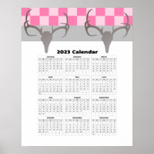 16x20 Deer Skull Antlers 2023 Hunter Calendar