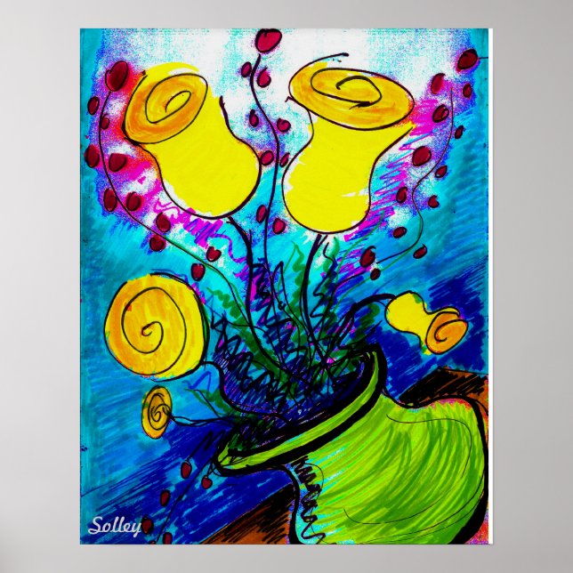 16x20 Poster Tulipes Jaunes (Devant)