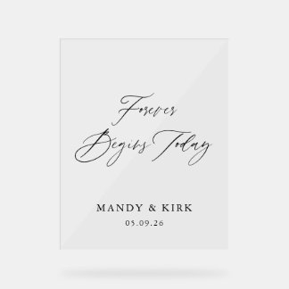 16x20 Wedding Sign – Forever Begins Today | Person