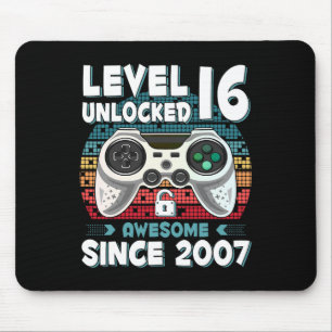 16yr Bday Son Boy Funny Gamer 16th 16 Year Old Bir Mouse Pad