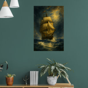 1700s British Navy Ship   Historic Maritime  Poster