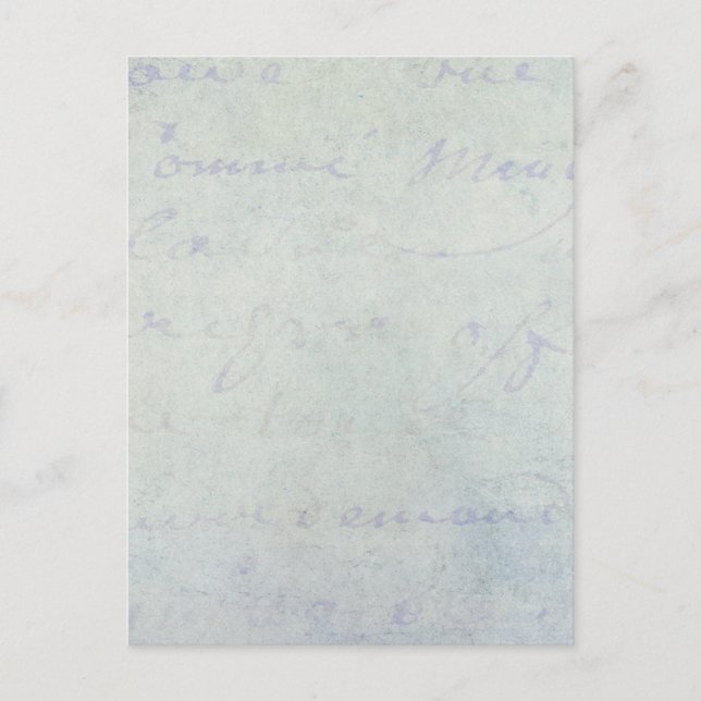 1700s Vintage French Blue Script Grunge Parchment Postcard (Front)