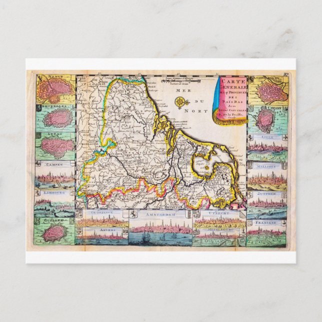 1710 De La Feuille Carte de la Pays-Bas Belgique (Devant)