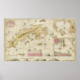 1719 St. Thomas Virgin Islands map van Keulen Poster