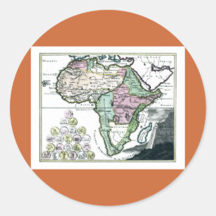 1720 Africa Vetus Map Classic Round Sticker