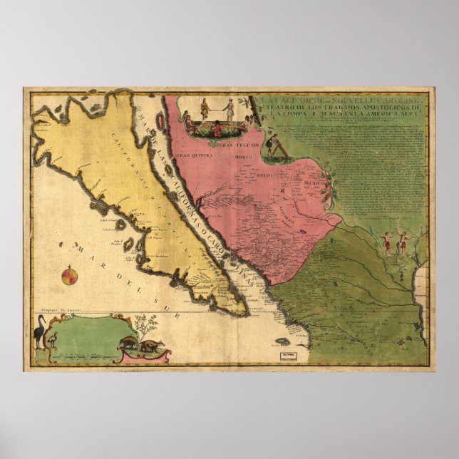 1720 Map of California as an island Poster (Front)