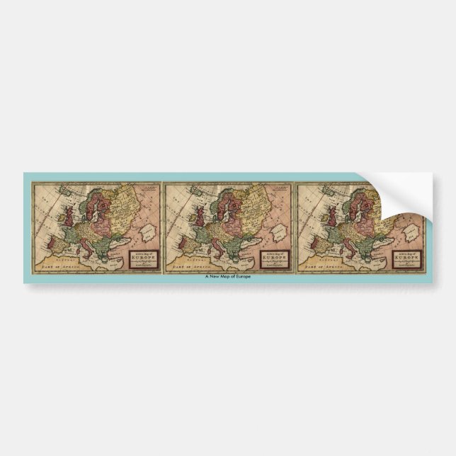 1721 Map of Europe Bumper Sticker (Front)