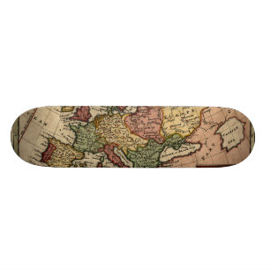 1721 Map of Europe Skateboard