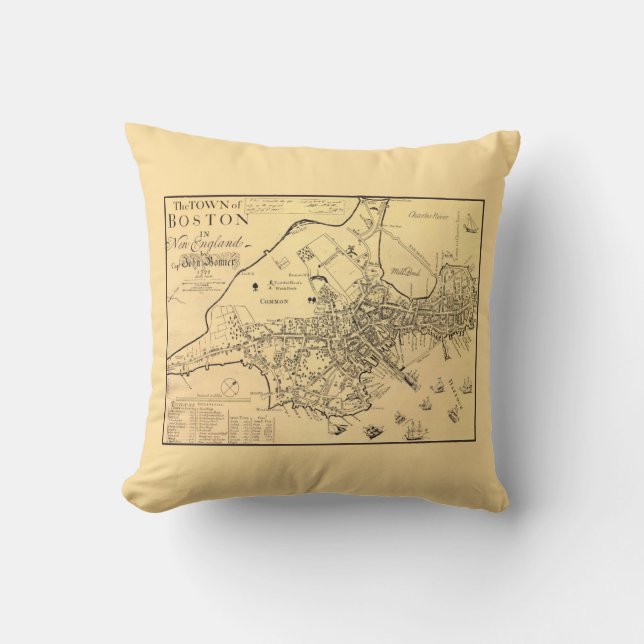 1722 Boston - Throw Pillow (Front)