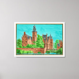 1729 A. de Haen Dutch Kasteel WESTERVELT ...  Canvas Print