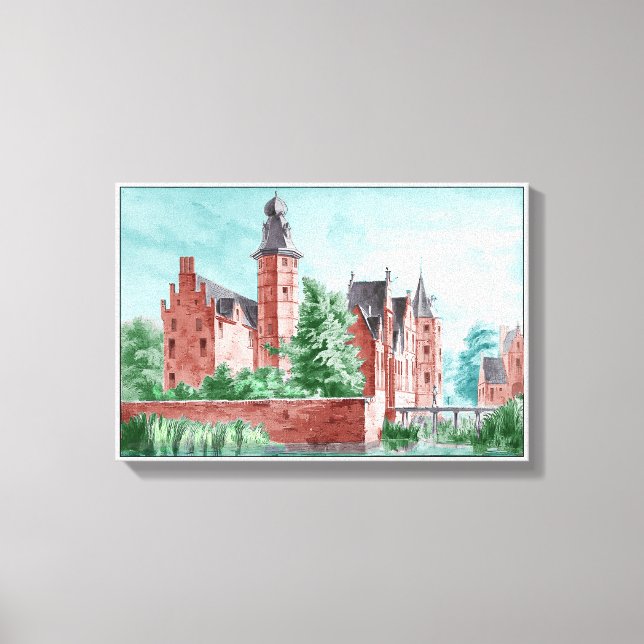 1729 A. de Haen Dutch Kasteel WESTERVELT  Canvas Print (Front)