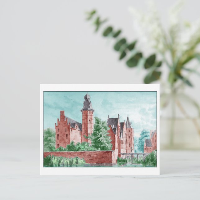 1729 A. de Haen Dutch Kasteel WESTERVELT Postcard (Standing Front)