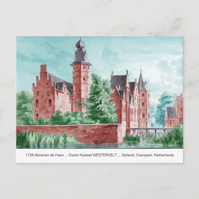 1729 A. de Haen Dutch Kasteel WESTERVELT Postcard (Front)
