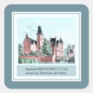 1729 A. de Haen Dutch Kasteel WESTERVELT  Square Sticker