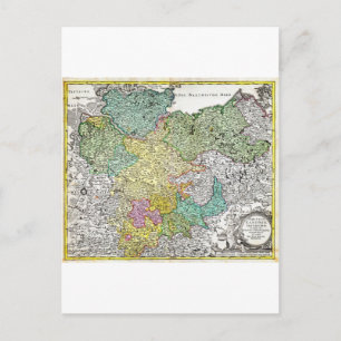 1730 Homann Map of Lower Saxond Berlin Lubeck H Postcard