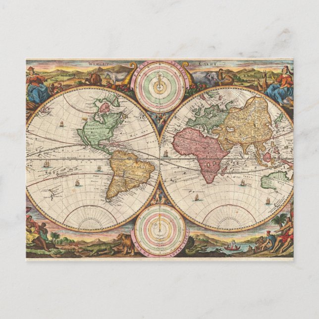 1730 Stoopendaal Map Postcard (Front)