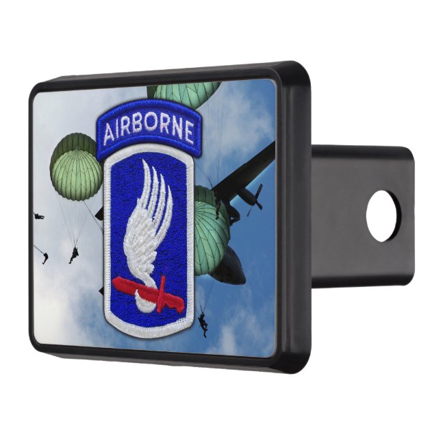 173rd ABN airborne sky soldiers veterans vets Trailer Hitch Cover (Left)