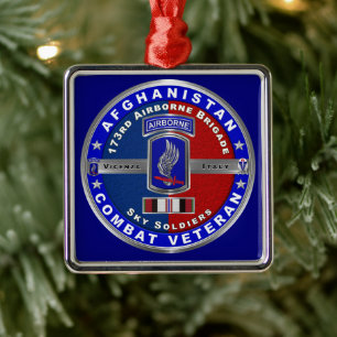 173rd Airborne Brigade Afghanistan Vet Christmas Metal Ornament