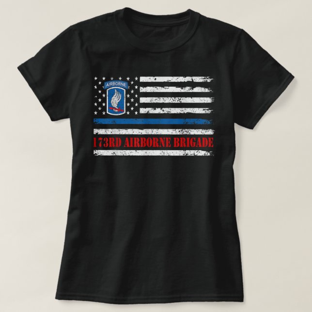 173rd Airborne Brigade American Flag Shirt Veteran (Design Front)