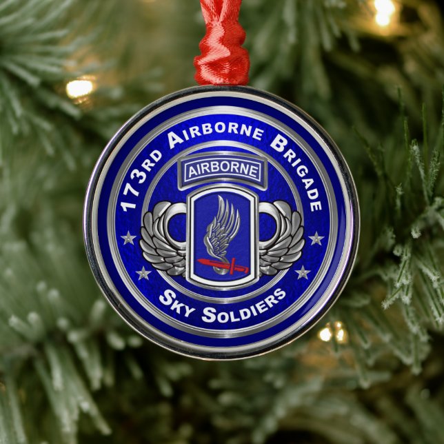 173rd Airborne Brigade Christmas Metal Ornament (Tree)