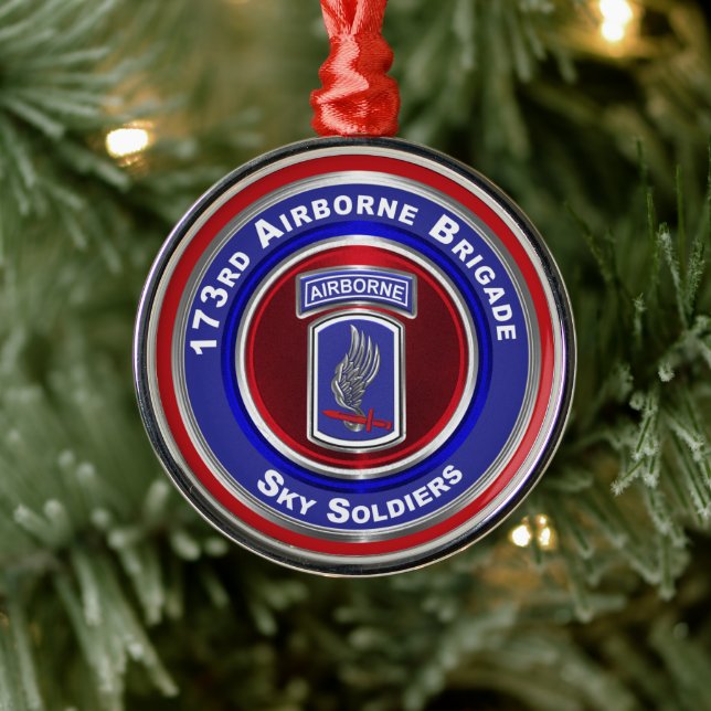 173rd Airborne Brigade Christmas Metal Ornament (Tree)