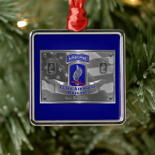 173rd Airborne Brigade Christmas Metal Ornament (Tree)