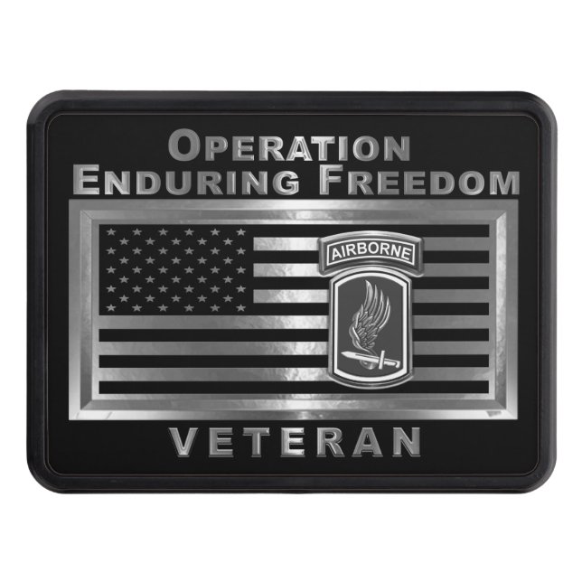 173rd Airborne Brigade Operation Enduring Freedom Trailer Hitch Cover (Front)