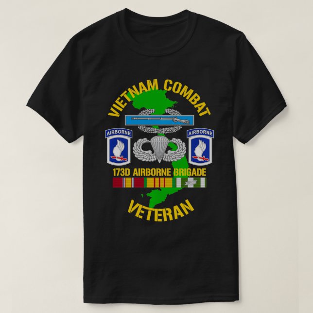 173rd Airborne Brigade  Vietnam Combat Veteran Pul T-Shirt (Design Front)