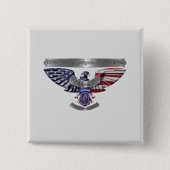 173rd Airborne “Proud To Have Served” 2 Inch Square Button (Front)