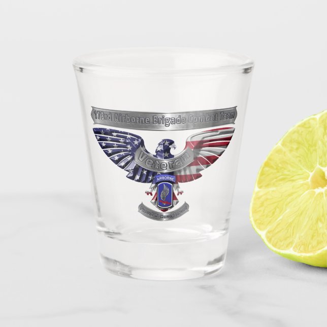 173rd Airborne “Proud To Have Served” Shot Glass (Front)
