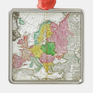 1743 Homann Heirs Haas Map of Europe Geographi Metal Ornament